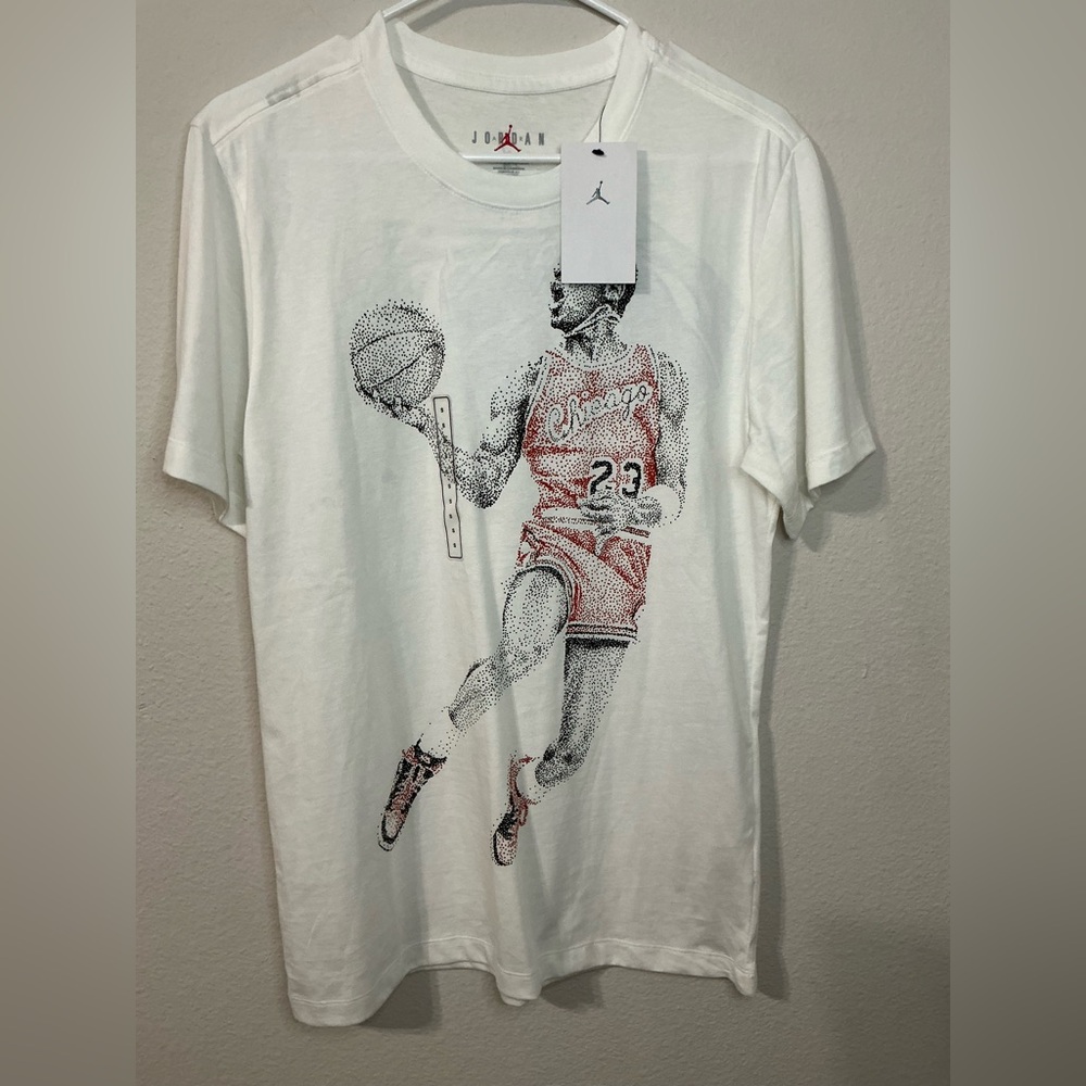 Nike Air Jordan Men's Active MJ Dot Graphic Short Sleeve T-Shirt Size Small - Picture 5 of 11
